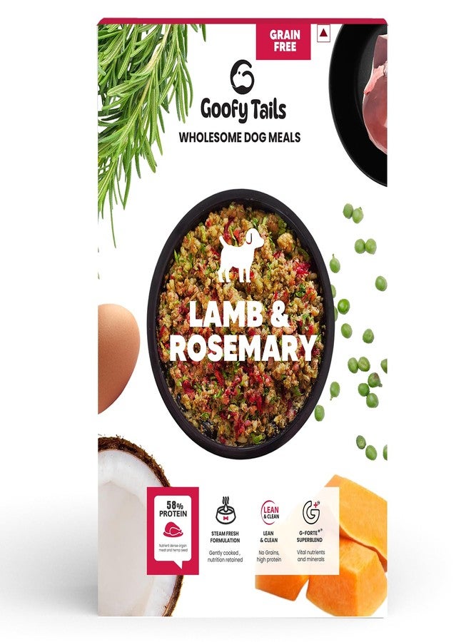 Goofy Tails Lamb & Rosemary Wet Dog Food 3kg (100g X 30 Pack) Wholesome, Human Grade, Preservative Free, Grain & Gluten Free, Taste Booster & Food Topper - Image 1